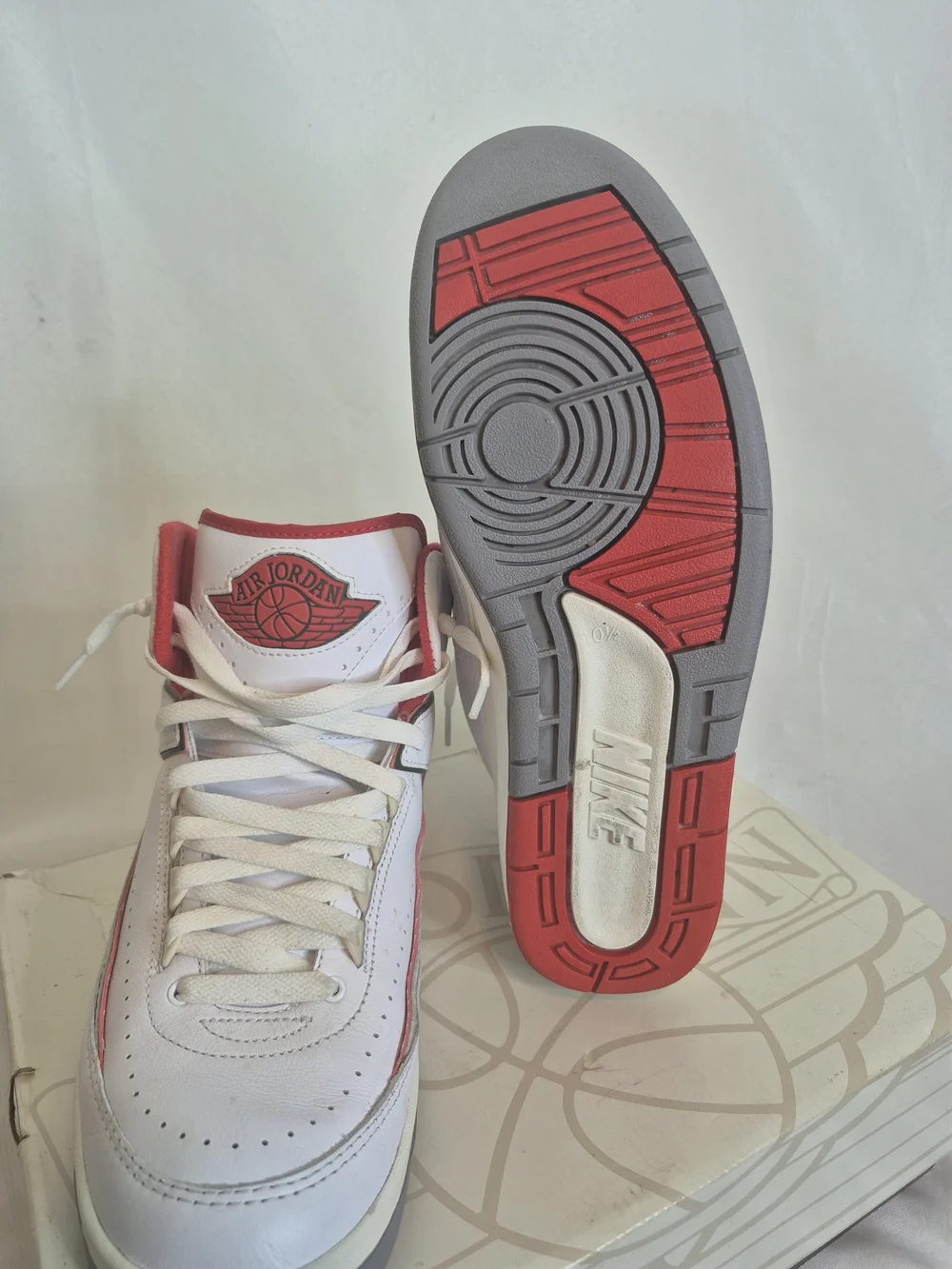 Air Jordan 2 Retro Mid White/Red Men's Basketball Shoes